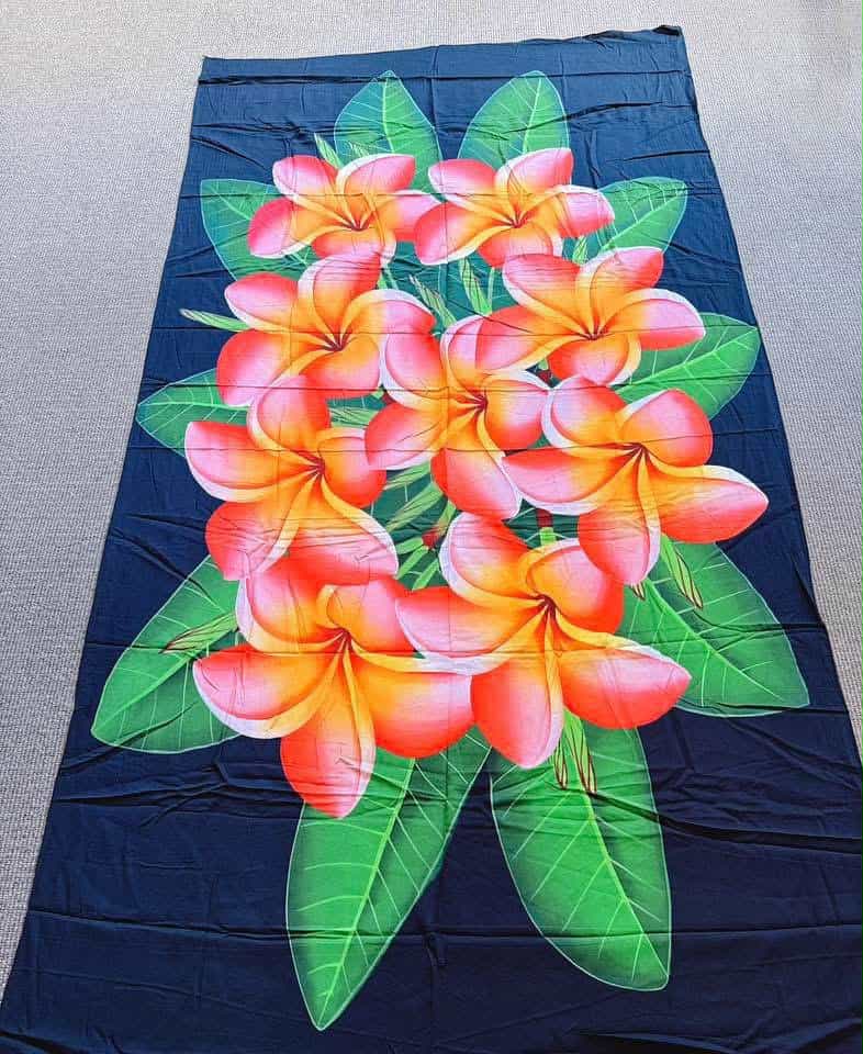 Poly Lavalava - Pink, Orange, Green, Navy Blue Background