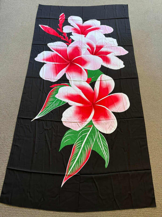 Poly Lavalava - Flowers 3 black back