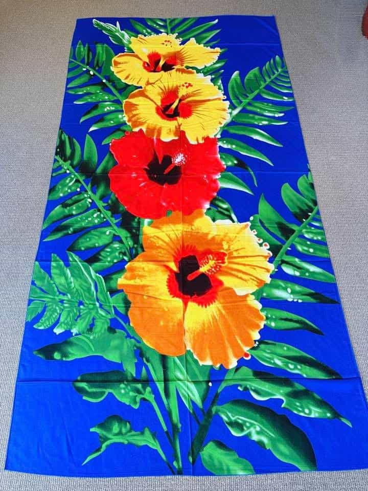 Hibiscus Flowers - Yellow, Orange & red Lavalava